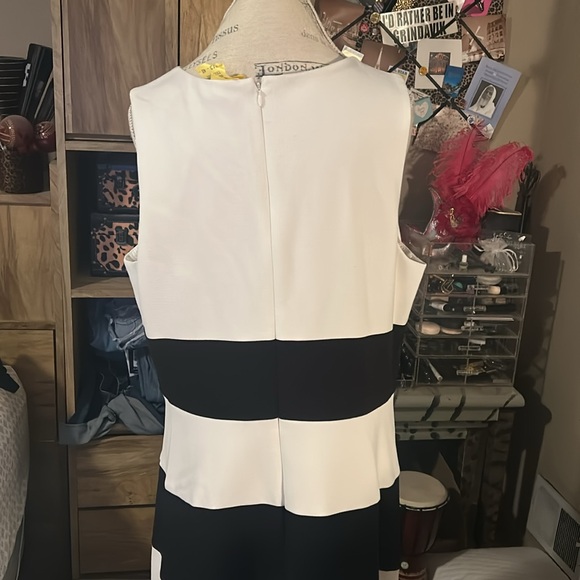 Ann Taylor Black and White Sheath Midi Dress - 18 - Picture 4 of 8